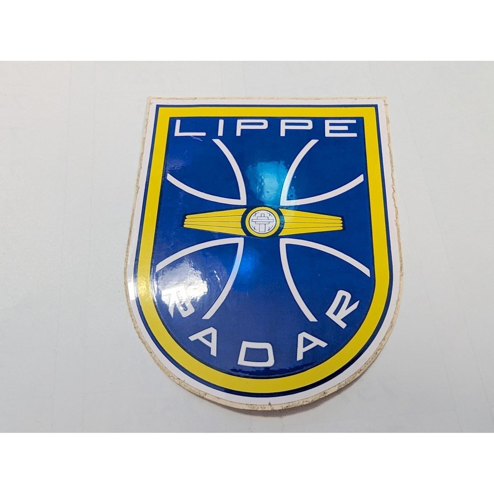 New Lippe Radar Sticker Decal Unisex Blue Yellow Shield Vintage NOS Germany